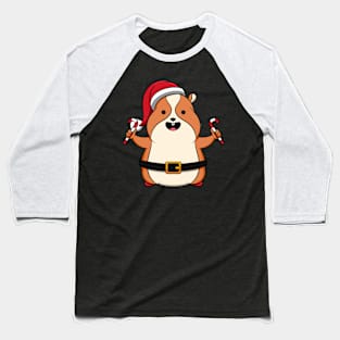 Kids Christmas Hamster Santas Hat Cute Christmas Baseball T-Shirt